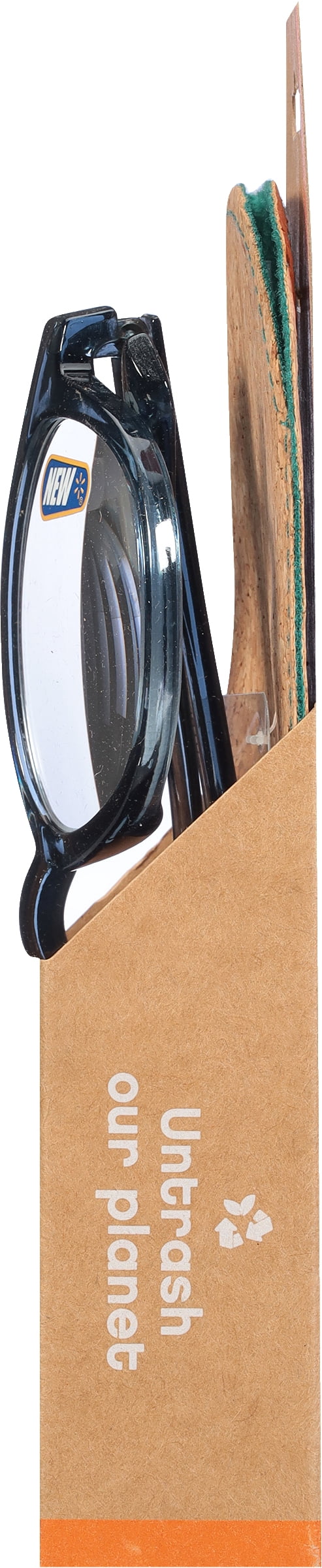 (2 pack) B.E Bio Eyes Unisex Round Reading Glasses Made from Recycled Plastic Basil +2.50 in Blue