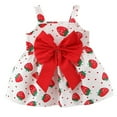 thumbnail image 5 of YANHAIGONG 1-4 Years Summer Strawberry Tutu Dresses for Girls,Sleeveless Princess Dresses for Girls,Loose Round Neck Backless Birthday Party Dresses Flower Bow Sundress with Straw Hat Set, 5 of 9