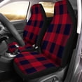thumbnail image 1 of RYLABLUE Set of 2 Car Seat Covers Abstract Dark Red Lumberjack Black Buffalo Check Checkered Crossed Universal Auto Front Seats Protector Fits for Car,SUV Sedan,Truck, 1 of 5