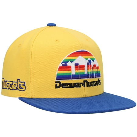 Men s Mitchell & Ness Gold/Royal Denver Nuggets Hardwood Classics Snapback Hat