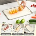 thumbnail image 4 of Large Plastic Cutting Board with Juice Grooves and Non-Slip Border, Double-Sided Design with Hang Hole for Kitchen Food Preparation - Measures 15.74"x10.62" (Green, 1pc), 4 of 6