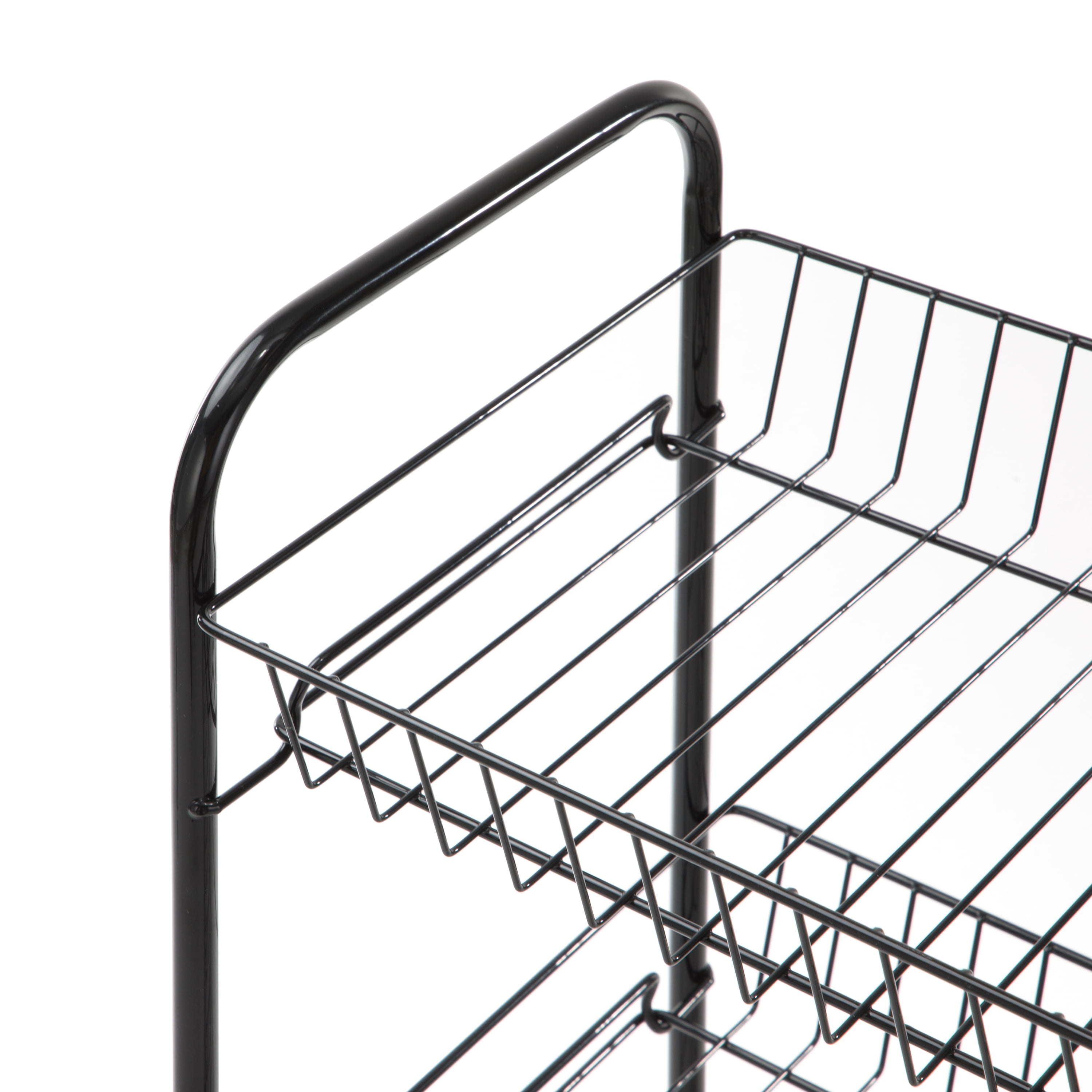 Mainstays 4 Tier Steel Wire Rolling Cart - Black
