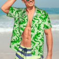 thumbnail image 5 of KLL Men's Hawaiian Shirt Short Sleeve Button Down Beach Shirts-Green Lizard, 5 of 5