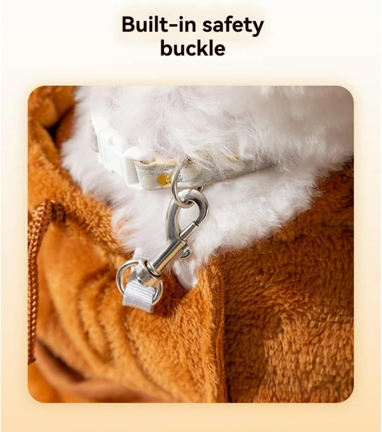 Cat Puppy Plush Outing Backpack, Teddy Bear Design Pet Carrier with Anti-Escape Feature, Warm and Breathable Foldable Backpack for Small Dogs and Cats