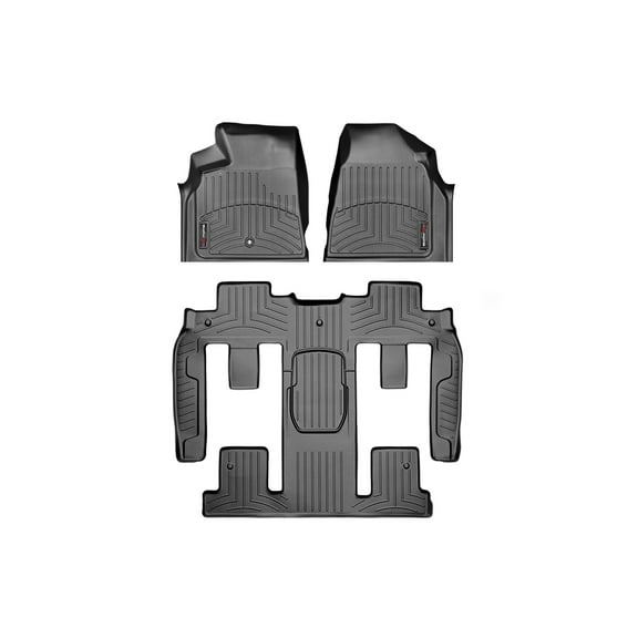 WeatherTech Custom Fit FloorLiners compatible with Enclave, Outlook, Traverse, Acadia - Complete Set (1st Row, 1-Piece 2nd/3rd Row), Black