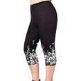 thumbnail image 1 of Gibobby Pantalones mujer Pantalones capri de yoga para deportes altos con estampado floral para levantamiento de glúteos para mujer(Blanco， XXXXL), 1 of 5
