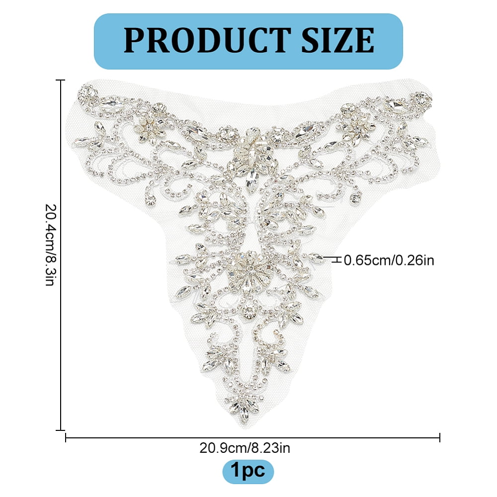 1 Pc Rhinestone Wedding Patches Sew on Patches Lace Felt Appliques Patch Flower Decorative Clothes Patches Craft Accessories for Clothing Jeans