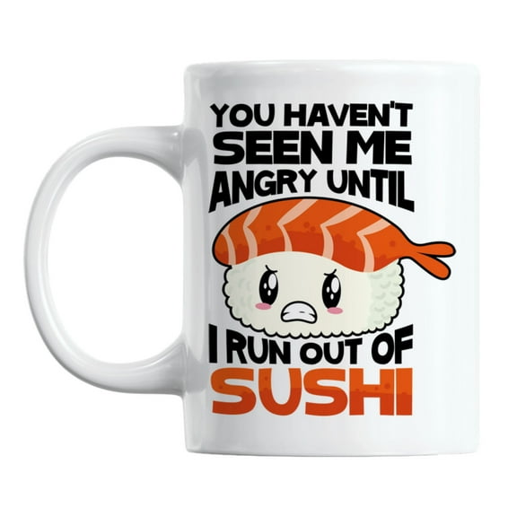 Funny Angry Sushi or Japanese Food Emotion Coffee & Tea Mug (11oz)