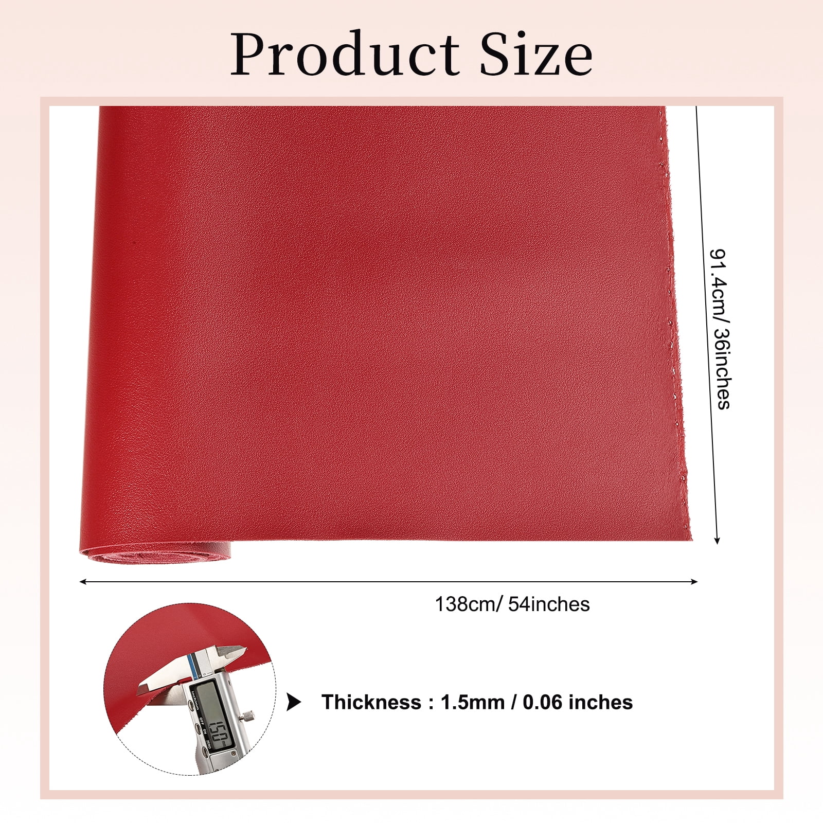 Uxcell Marine Vinyl Fabric, 54 Inch 1 Yard Upholstery Faux Leather Soft Waterproof Sheets Fabric for Crafts DIY Sewings Sofa Wallets Handbag Car, Dark Red