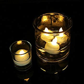 12 Pack Waterproof Flameless Floating Tealights, Warm White Battery