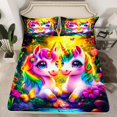 thumbnail image 2 of Castle Fairy Boys Girls Animal Unicorn Twin Sheet Sets 3pcs,Floral Flower Butterfly Twin Fitted Sheet Microfiber,Abstract Gradient Breathable Flat Sheet,Luxury Bedroom Decor, 2 of 7