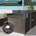 thumbnail image 3 of Gotland Outdoor Patio Furniture Set 7 Pieces Rattan Wicker Sofa with 43.3"Table,Grey, 3 of 8