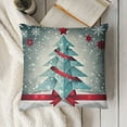 thumbnail image 3 of YINGXI  Merry Christmas Decorative Pillow Covers,Turquoise Stars On an Aqua Background Double Sided Throw Pillow Covers Sofa Cushion Cover 24x24in, 3 of 5