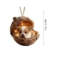 thumbnail image 3 of LED Lighted Corgi Puppy in Acorn Hanging Ornament, Resin Christmas Tree Decoration with Warm Fairy Lights, Cute Animal Decor for Holiday Tree, Mantel and Gift Giving, 3 of 5