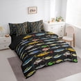 thumbnail image 2 of Erosebridal Colorful Fish Bedding Comforter Set, Lake House Fishing King Bedding Sets, Black Reversible, 7-Piece, 2 of 6