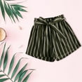 thumbnail image 2 of Bermuda Shorts for Women Trendy 2025 Come Belt Striped Chiffon Pants Casual Summer Jean Shorts S-XL, 2 of 3