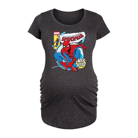 Marvel Your Friendly Neighborhood Spider-Man - Comic Book Cover - Maternity Scoop Neck Graphic T-Shirt