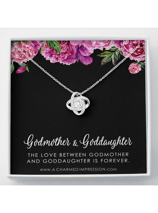 Anavia Godmother Gift, Godmother Necklace, Jewelry Gift, Gift for  Godmother, Birthday Gift, Christmas Gift for Her, Cross Necklaces with Wish  Card-[Silver] 