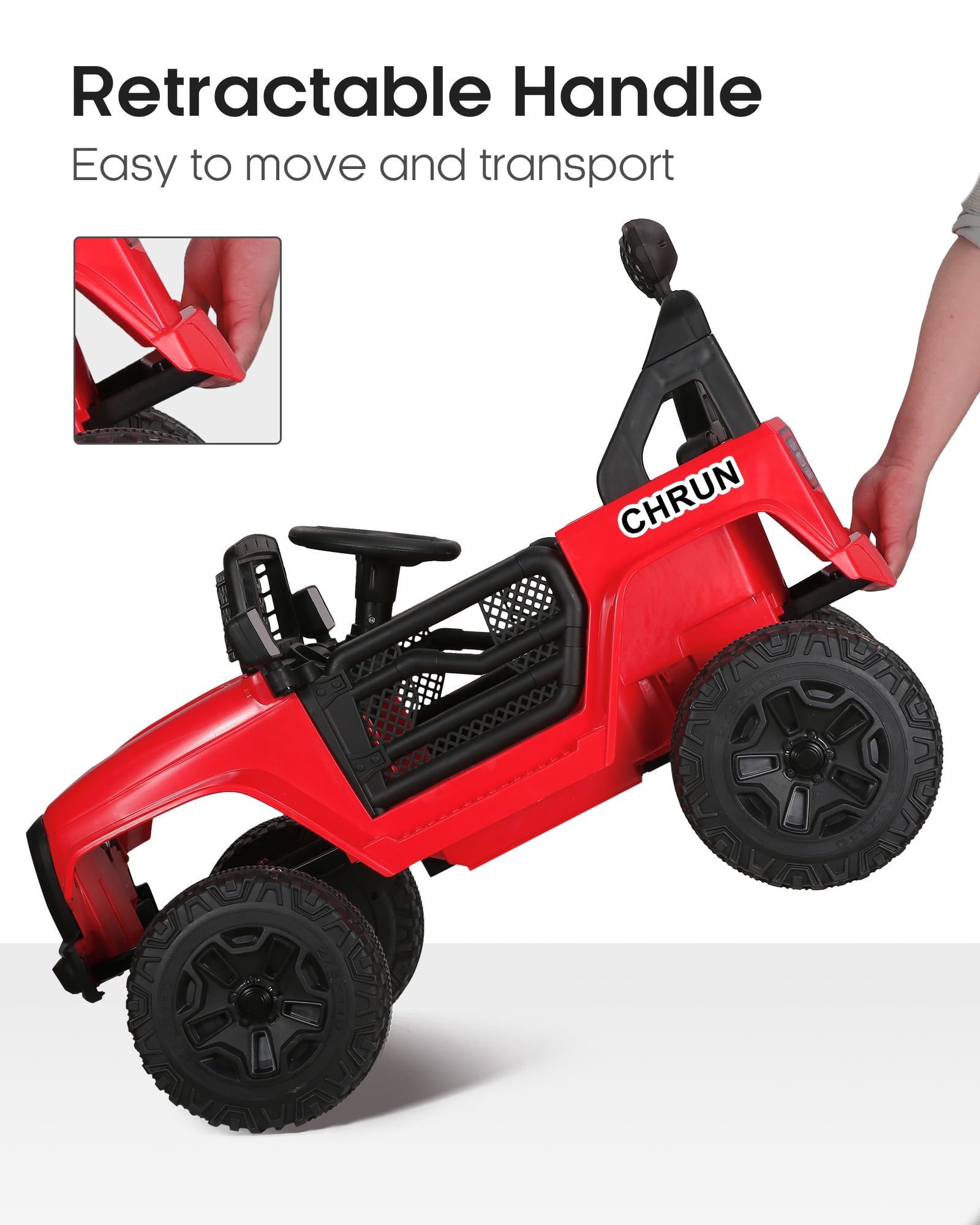 Naipo 12V Kids Ride on Truck Car , Electric Truck Car Toys,  Parent Remote Control, w/Spring Suspension MP3 Player, LED Lights and Safety Belt, USB & AUX Port