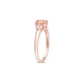 thumbnail image 2 of 3/4 Carat (Ctw) Morganite Ring in Rose Plated Sterling Silver with Accent Diamonds, 2 of 4