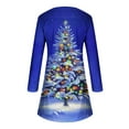 thumbnail image 4 of IROINNID Christmas Tunic Dress for Women Funny Xmas Tree Print Long Sleeve Christmas Ugly Loose Dress for Lady,Blue, 4 of 4