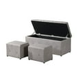 thumbnail image 6 of Beige Storage Ottoman Bench Set of 3 for Bedroom, Velvet Upholstered Toy Chest with Benches Foot Rest Stool, Large Long Shoe Benches, 6 of 9