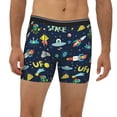 thumbnail image 2 of Xecao Funny Spaceships Print Boxer Briefs for Men's Stretch Moisture-Wicking Underwear, Mid-Rise Classics breathable fabric, 2 of 7