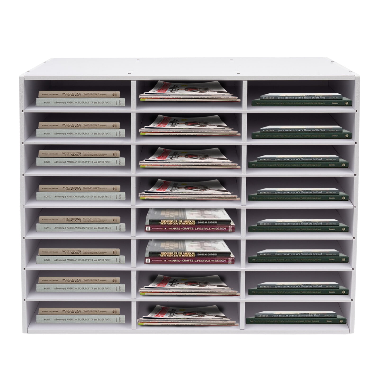 24 Compartments Literature Organizer File Sorter Paper Storage Holder Office  Used to Organize Student Assignments, Books, Magazines, Files.