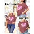 thumbnail image 2 of XCHQRTI Womens Love Heart T-Shirts Valentine's Day Graphic Tees Short Sleeve Plus Size Tops, 2 of 9