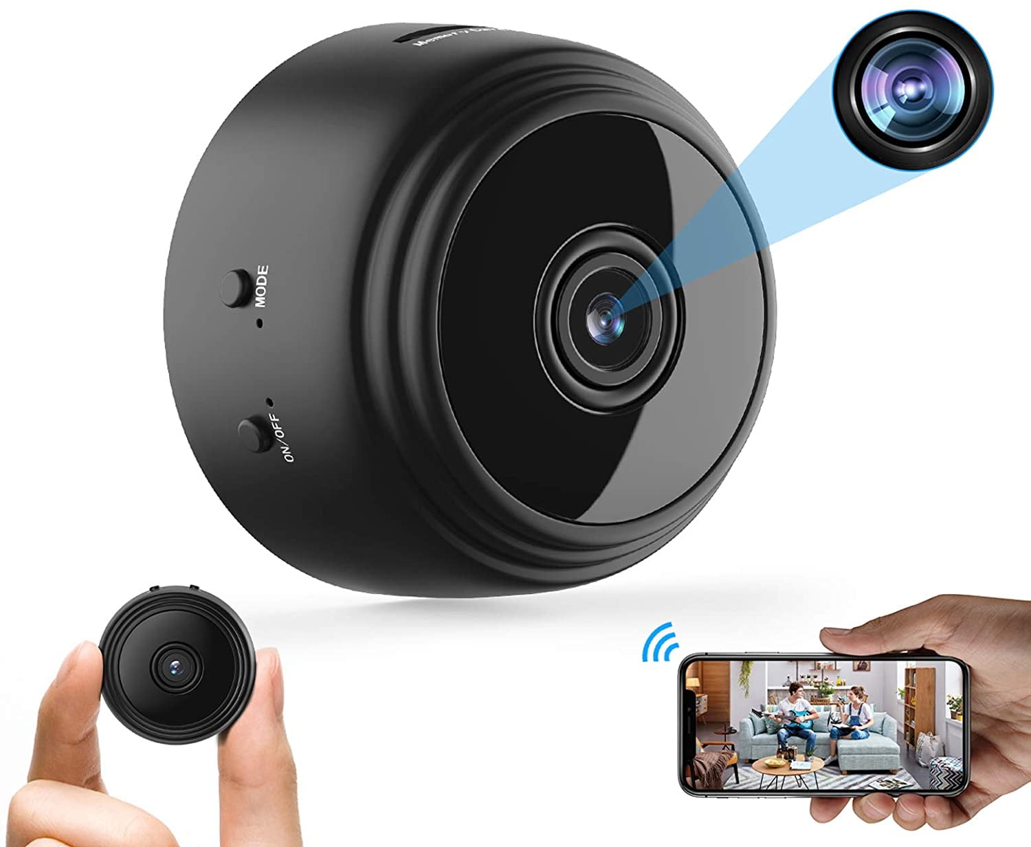 Grab kapok Evolve Mini Camera WiFi Small Wireless Video Camera Full HD 1080P Night Vision  Motion Sensor Video Detection Security Nanny Surveillance Cam - Walmart.com