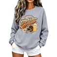 thumbnail image 5 of YVNAURA Womens Game Day Football Sweatshirt Funny Letter Graphic Print Long Sleeve Crewneck Pullover Casual Fan Tops for Touchdown Season Stadium Events, Grey,XXXL, 5 of 6