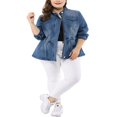 thumbnail image 2 of Agnes Orinda Women‘s Plus Size Fall Outfits Drawstring Waist Zipper Denim Jacket, 2 of 7