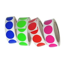 Royal Green Dot Sticker Labels 1.25 inch - Sticker Roll 30mm in 4 Colors Red, Blue, Neon Green and Neon Pink - 4000 Pack