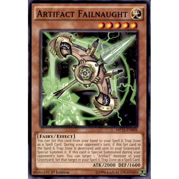 YuGiOh 2015 Mega-Tin Mega Pack Common Artifact Failnaught MP15-EN008