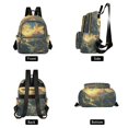 thumbnail image 2 of JIALIOU Mini Backpack Purse for Women Quilted Casual Daypack Small Travel Shoulder Bag, Prehistoric Jungle Dinosaurs Volcano, 2 of 7