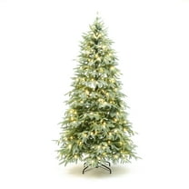 6.5Ft Pre-Lit Green PE Branches Artificial Spruce Christmas Tree with Stand