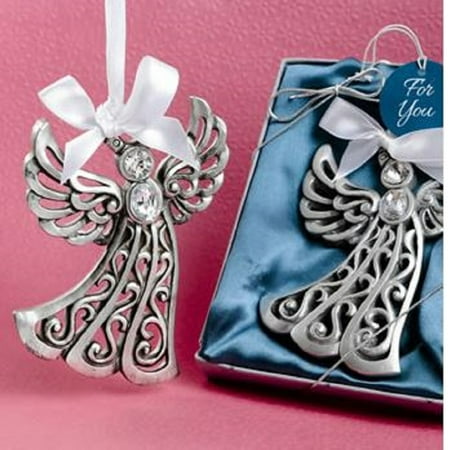 Angel Hair Christmas Decoration Uk Antique Shimmering Guardian Angel Silver Christmas Tree Ornament ONE Decoration ()