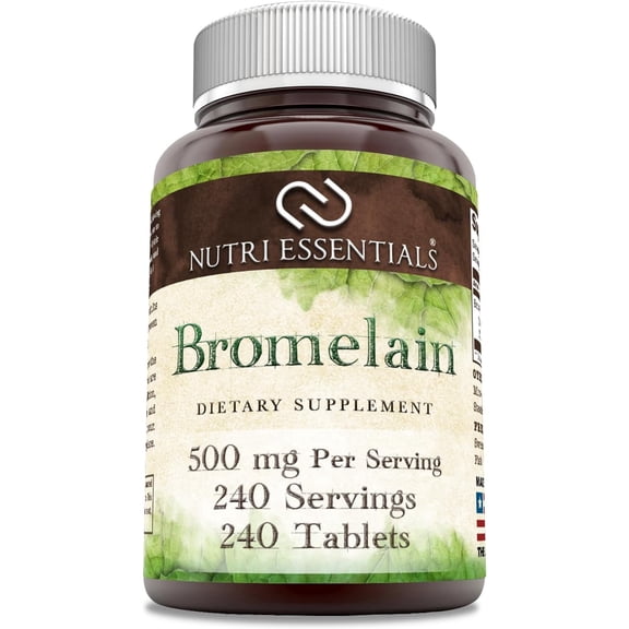 Nutri Essentials Bromelain 500 Mg Per Serving 240 Tablets Supplement | Dietary Enzyme Tablets | Non-GMO | Gluten Free