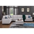 thumbnail image 5 of 9-Piece Linen Fabric Upholstered Sectional With Console & Ottoman-Light Gray, 5 of 14