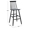 thumbnail image 6 of SAFAVIEH Beaufort Solid Spindle Back Bar Stool with Footrest, Black, 6 of 14