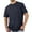 Navy, variant on Admvng Mens Workout Shirts Casual Fashion Solid Color Short Sleeved T-shirt Loose and Temperat Top S-3XL