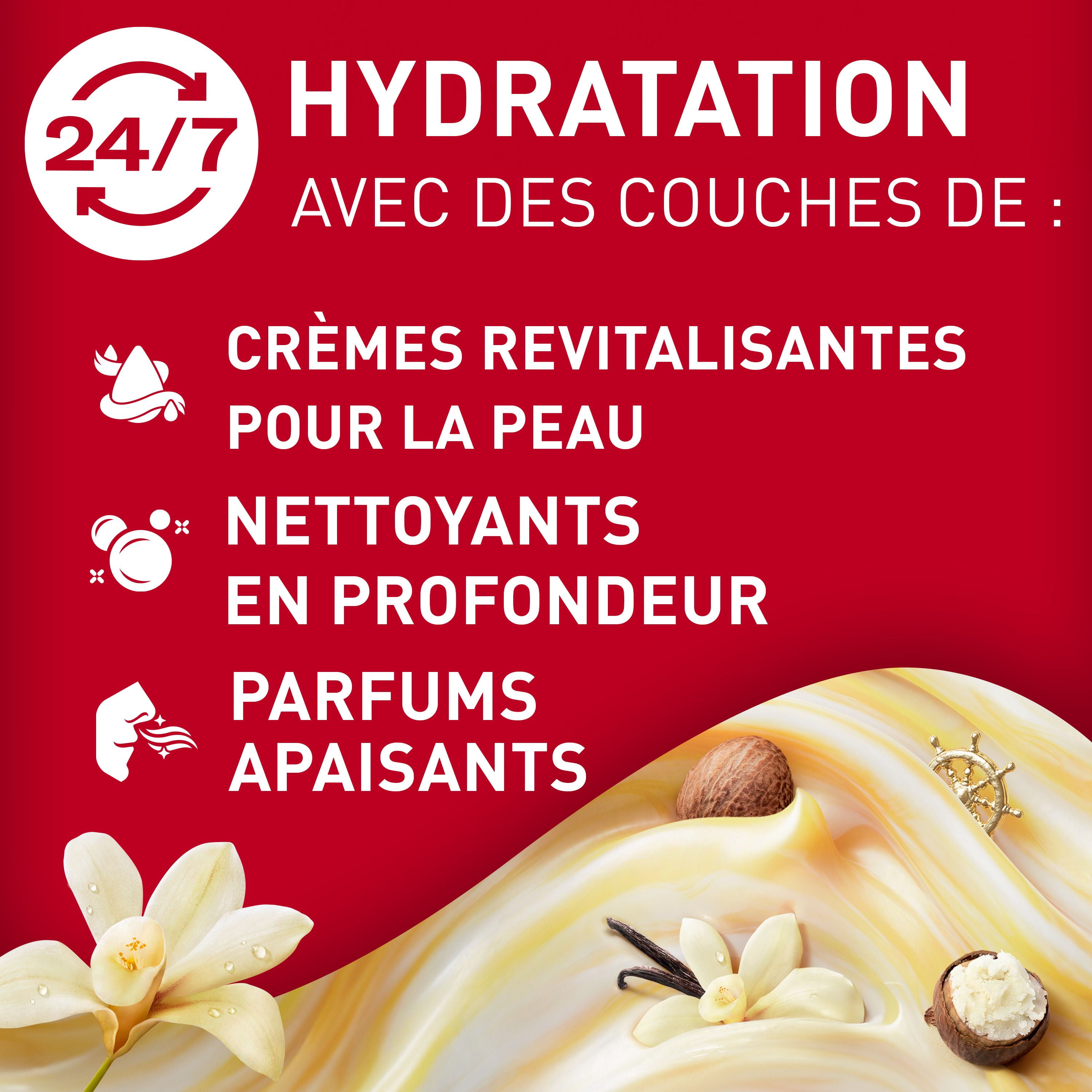 Nettoyant pour le corps pour hommes Old Spice Super Hydratation, Vanille + karité, hydratation régénératrice 24 heures sur 24, 7 jours sur 7 591ML
