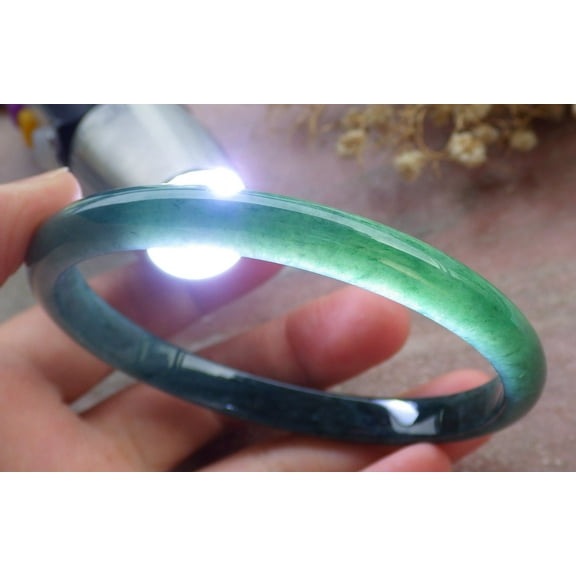Certifien Green Burma 100% Natural A JADE Jadeite Bangle Bracelet 64 mm 660874 TN