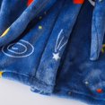 thumbnail image 5 of GYRATEDREAM Boys Girls Robe Kids Coral Fleece Hooded Bathrobe Sleepwear Pajamas Toddler Soft Plush Robes Sleepwear for 7-8Y Blue, 5 of 9
