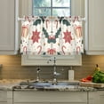 thumbnail image 2 of Yayeee Kitchen Curtains Light Filtering 27"x24" Rod Pocket Short Cafe Window Panel, Beige Christmas Candy Canes, 2 of 7