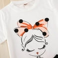 thumbnail image 5 of Youmylove Two Piece Girls Outfits Toddler Girls Short Sleeve Cartoon Printed T Shirt Tops Net Yarn Short Skirts Kids Outfits, 5 of 7