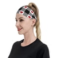 thumbnail image 4 of Wukai Heart Black Buffalo Plaid Gingham Sports sweatband,Men & Women Sweatband Headband for Running, Cross Training, Racquetball, Working Out, 4 of 7
