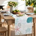 thumbnail image 2 of Table Runner 72 Inches Long for Kitchen Dining, Teal Red Coastal Nautical Dresser Scarf Farmhouse, Dining Table Decorations for Wedding/Parties, Beach Sea Turtle Ocean Coral Starfish 18 x 72 In, 2 of 9