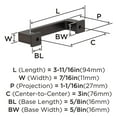 thumbnail image 4 of Amerock Bridgeport 3 inch (76mm) Center-to-Center Oil-Rubbed Bronze Cabinet Pull - 10 Pack, 4 of 5