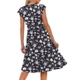 thumbnail image 5 of Fantaslook Summer Dresses for Women Ruffle Sleeve V Neck Midi Dresses Fashion Casual Flowy Vacation Sundress, 5 of 10